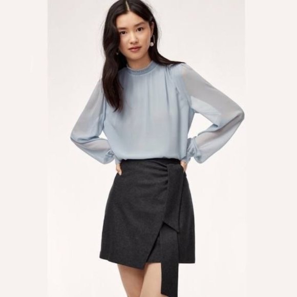 Wilfred Wrap Front Skirt Dark Gray - Picture 1 of 6